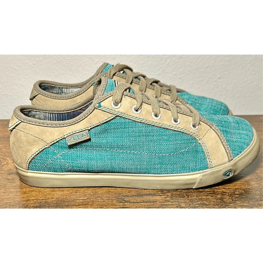 Keen Arcata Kid’s Canvas Lace Up Turquoise Casual Shoes Sz 6 US/ 5 UK
